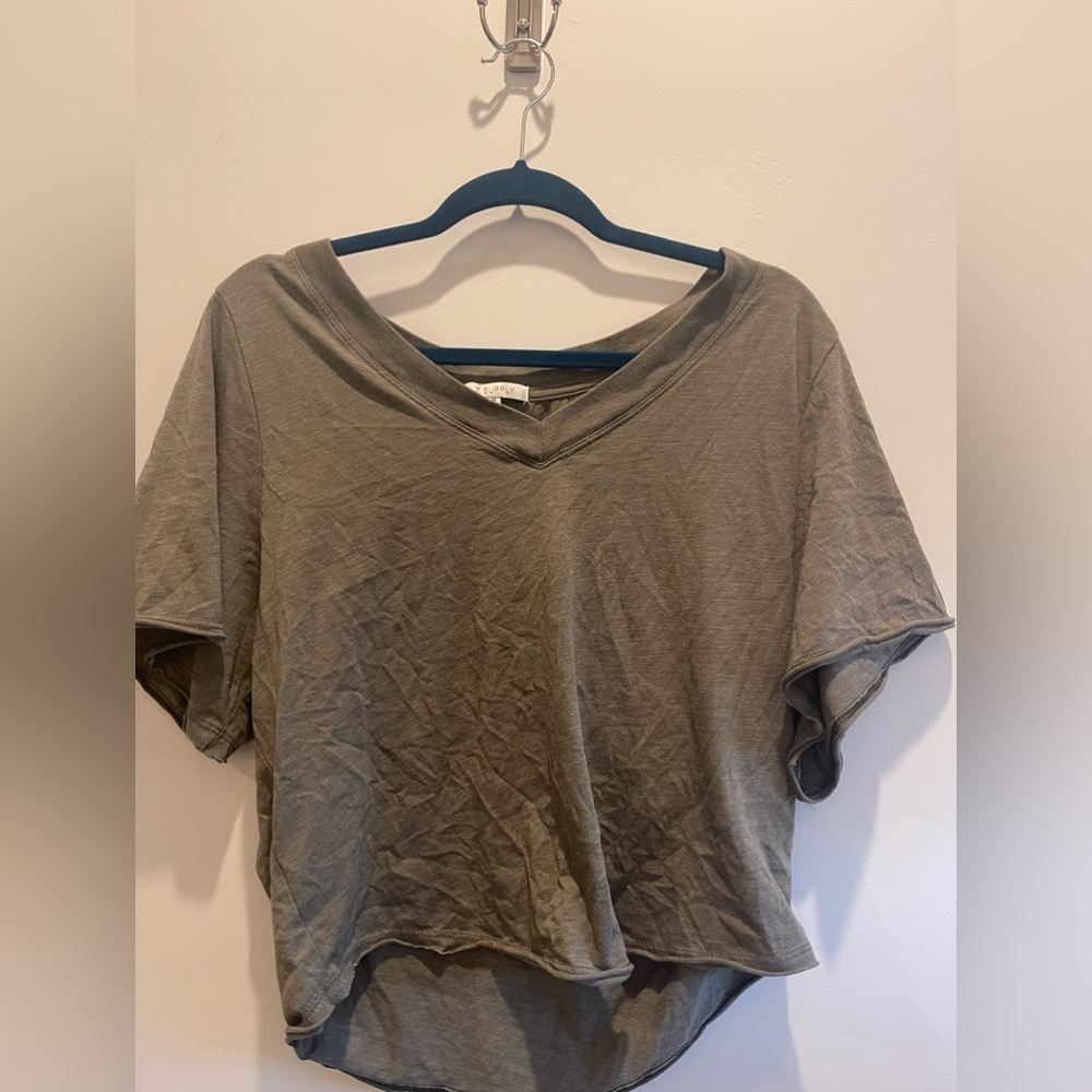 Olive Green off the shoulder top